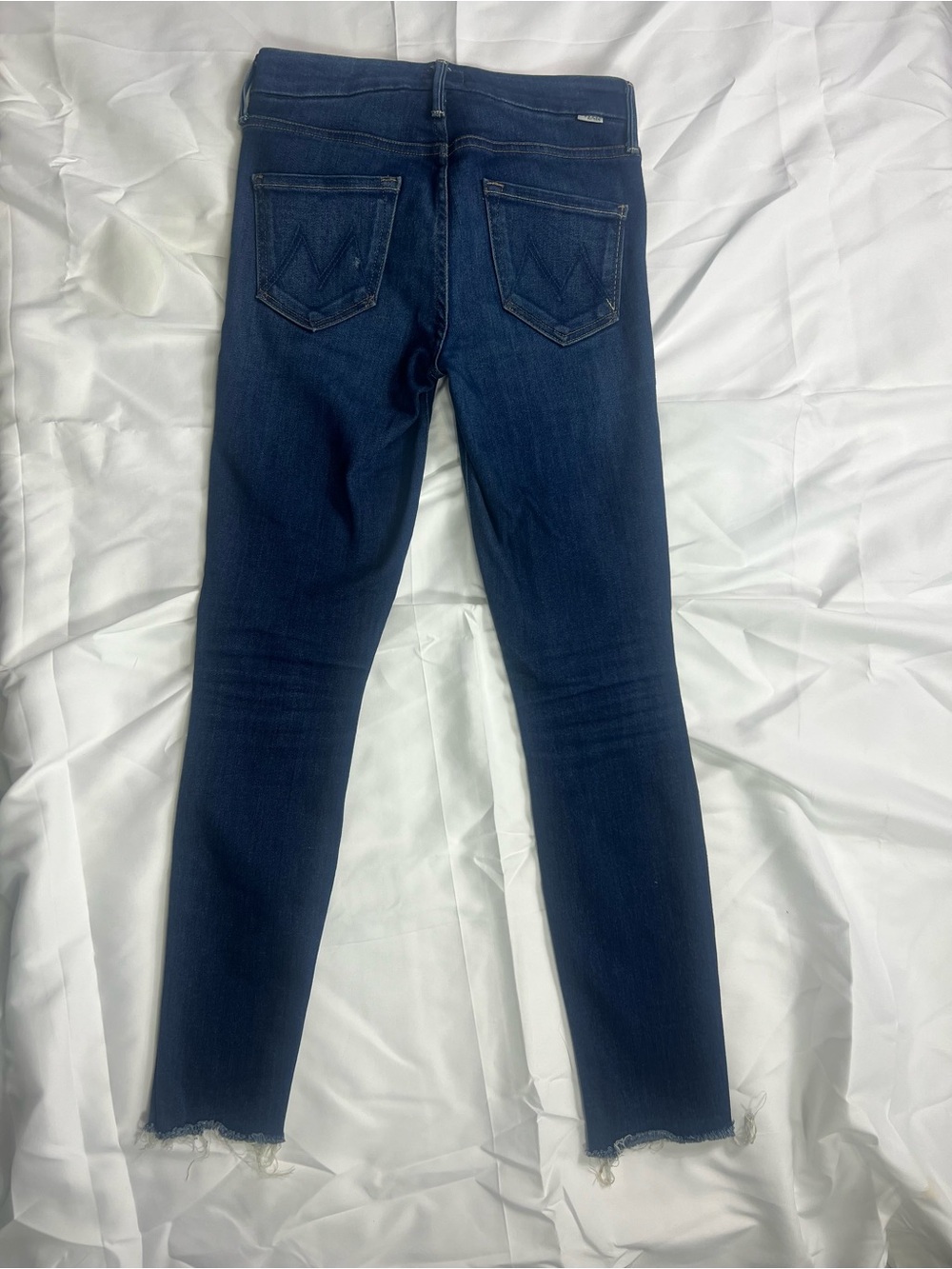 MOTHER Dark Indigo Ankle Fray Jeans